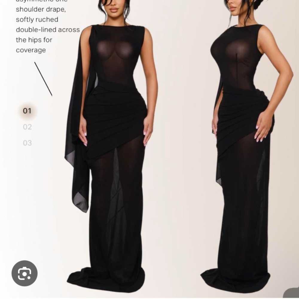 Chic Black Sheer Gown